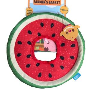 Bark Box Dog Toys Slobbermelon Fetch - Crinkly & Squeaky Frisbee New Flyer Disc